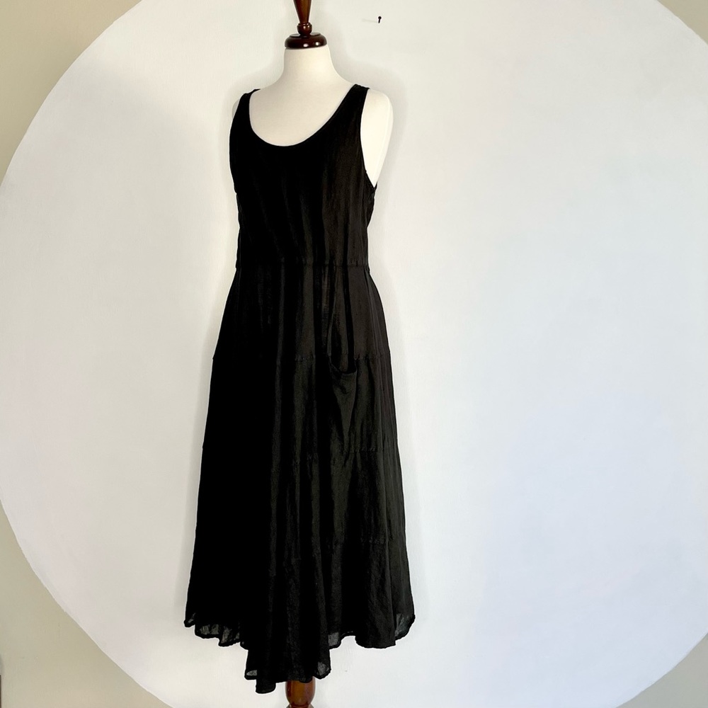 CP Shades For Gorsuch, Black Linen Dress, Large